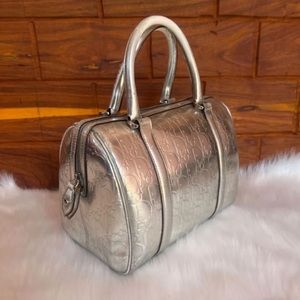 Dior mini Boston bag in silver